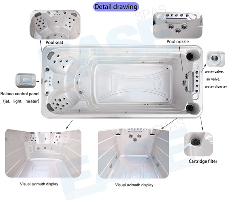 3KW ヒーター屋外プール浴槽スパコールドプランジジャグジー浴槽アクリル用スイミングプールジャグジー